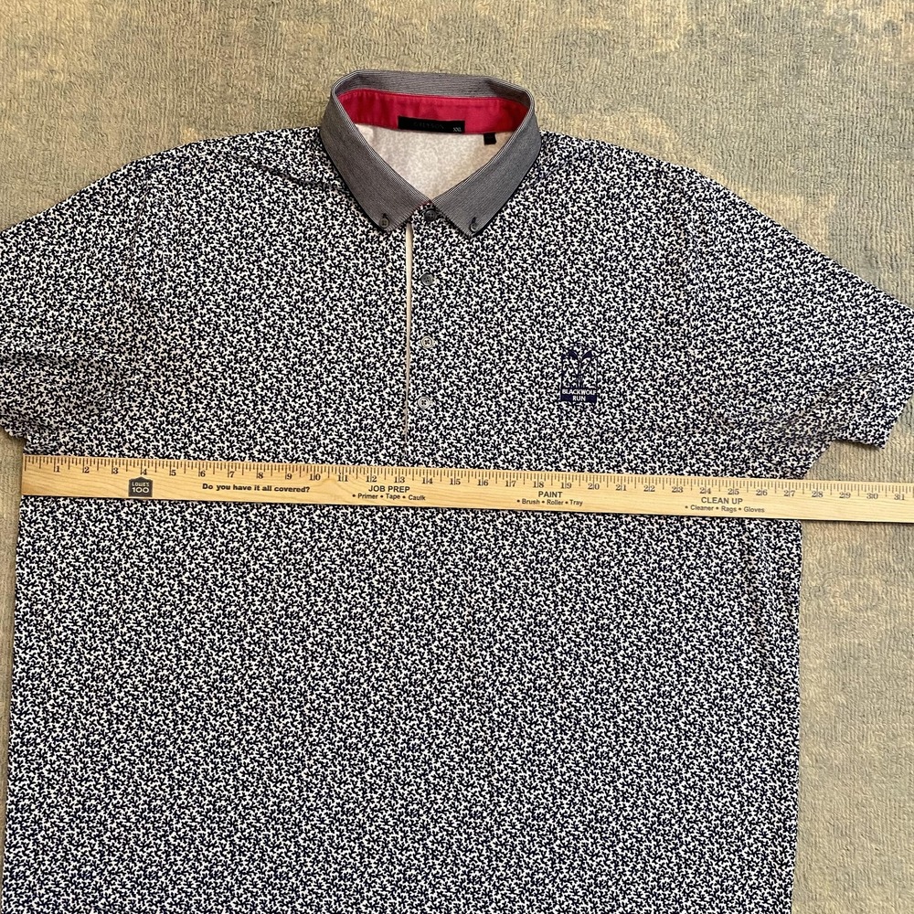 Greyson Polo Shirt Mens 2XL Navy Print Blackwolf Run Golf Performance Stretch - Picture 6 of 10